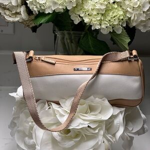 🔥🔥🔥Gucci Tan and White Mini Bag with Silver Accents EUC! + COA